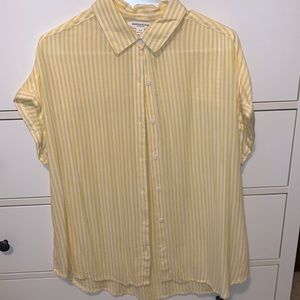 Womens Yellow Button Down shirt